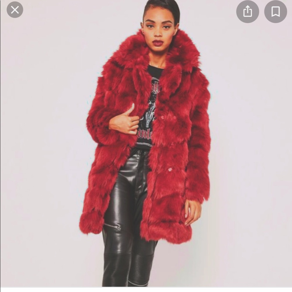 Missguided Red Bubble Coat